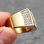 Square Gemstone Ring — Stainless Steel