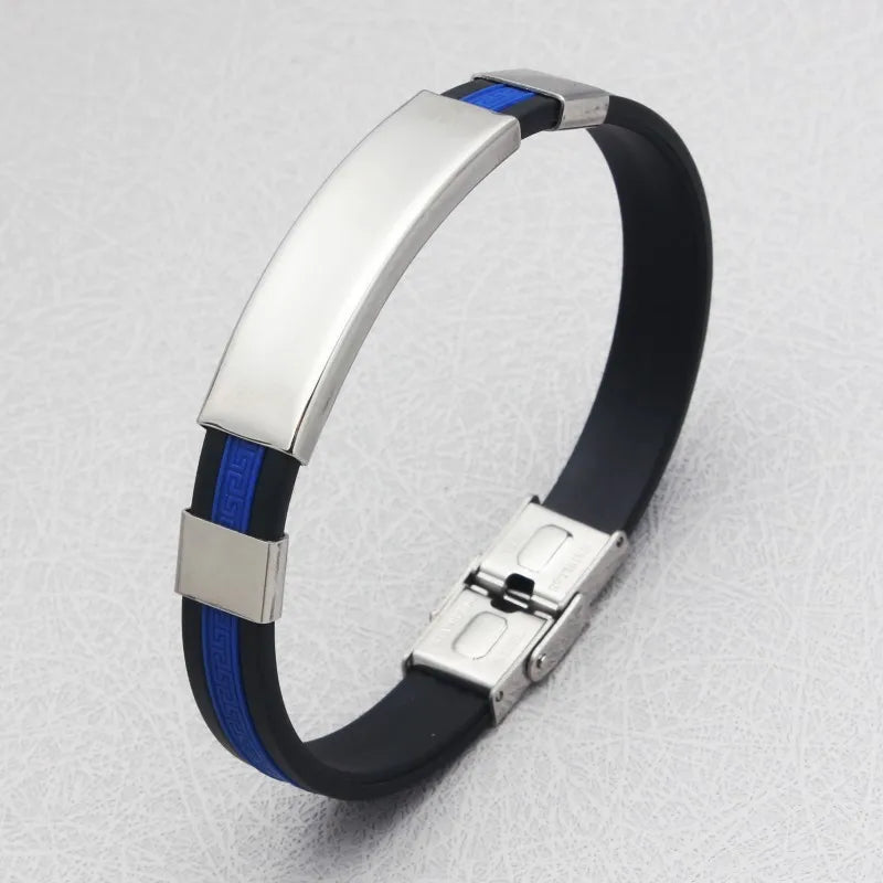 Steel Bracelet Metal Silicone Leather Gym