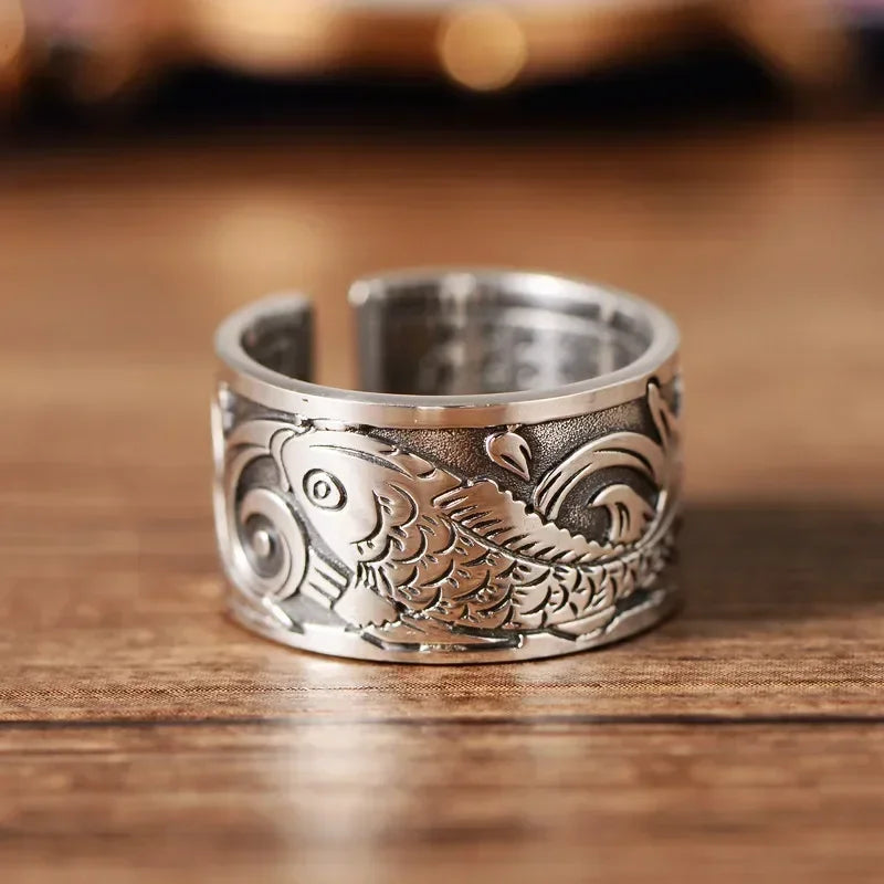Retro Domineering Ethnic Style Fire-Breathing Dragon Ring Men\\\\\'s Charm Open Ring Punk Motorcycle Rider Jewelry Accessories