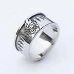 Viking Wolf Head Amulet Ring for Men — 316L Stainless Steel