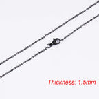 Fnixtar 10Pcs Chain Necklaces 40/45/50/55/60cm Stainless Steel Flat Cable Chain 1/1.5/2mm DIY Jewelry Accessories