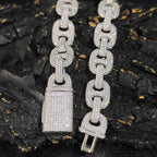 Iced Out Cuban Bracelet Stainless Steel Pig Nose