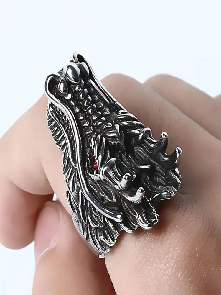 Dragon Steel Ring Korean Version Students'