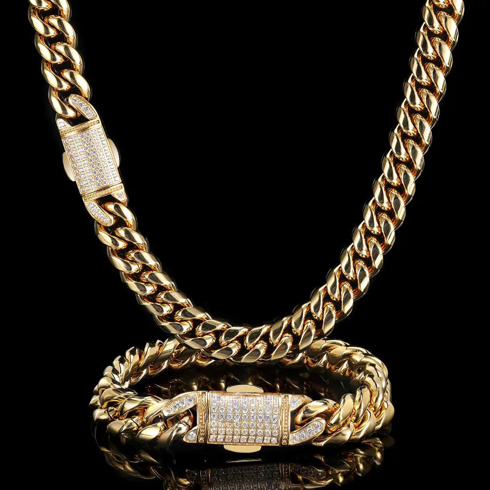 Stainless Steel Cuban Chain Necklace Miami 12MM