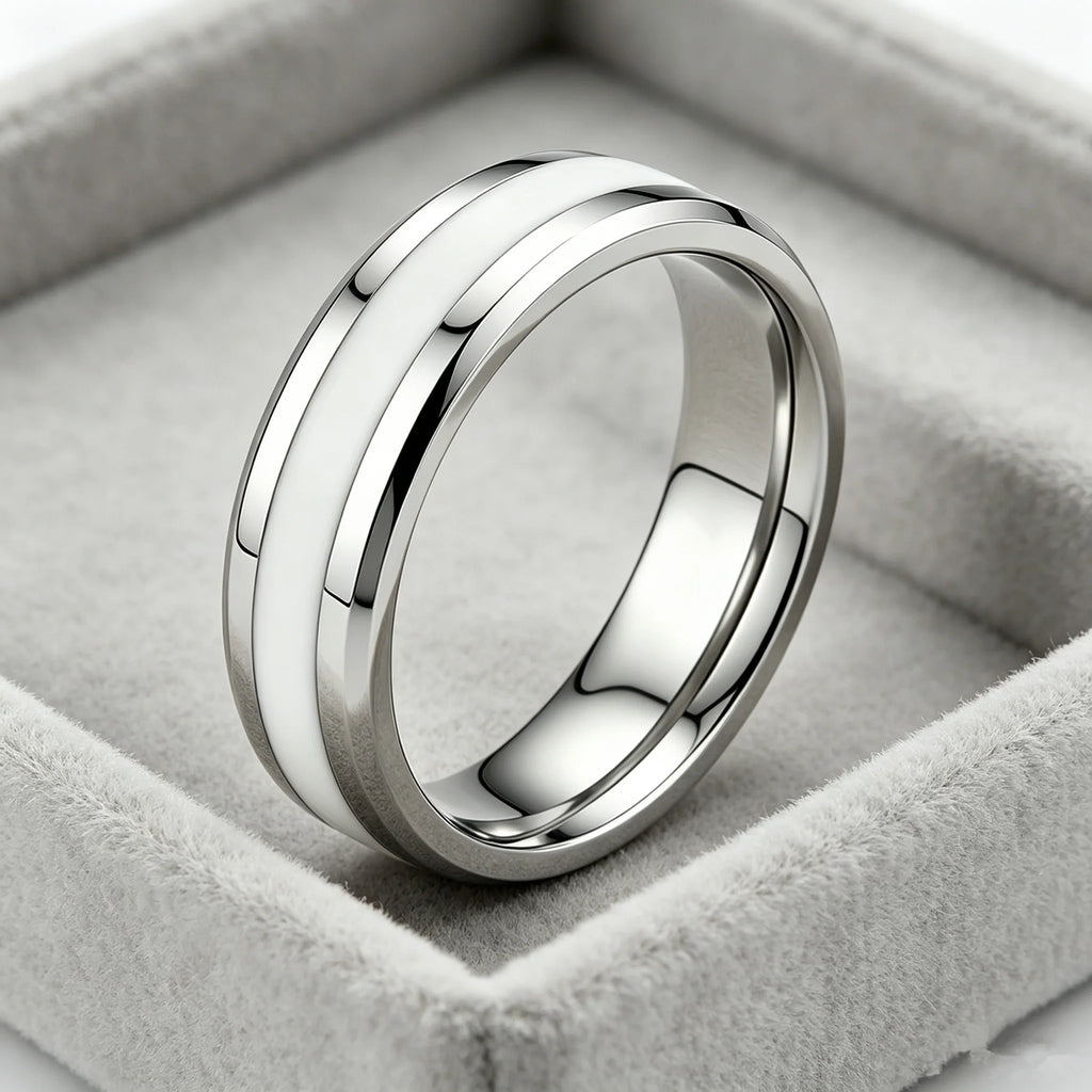 10MM Wide Trendy Stainless Steel Ring For Woman And Man Valentine's Day gift