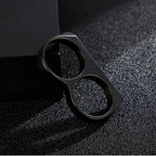 Cool Hiphop Ring Fashion Black Gold Silver Color Double Finger Brass Knuckles Rings Unisex Jewelry Birthday Charm Gifts