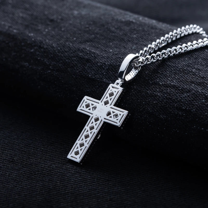 Iced Out Jesus Cross Pendant — 925 Silver