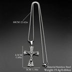 Cross Jesus Christ Silver Pendant Crucifix Religious
