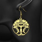Star Tree Of Life Silver Earrings Witch Triple