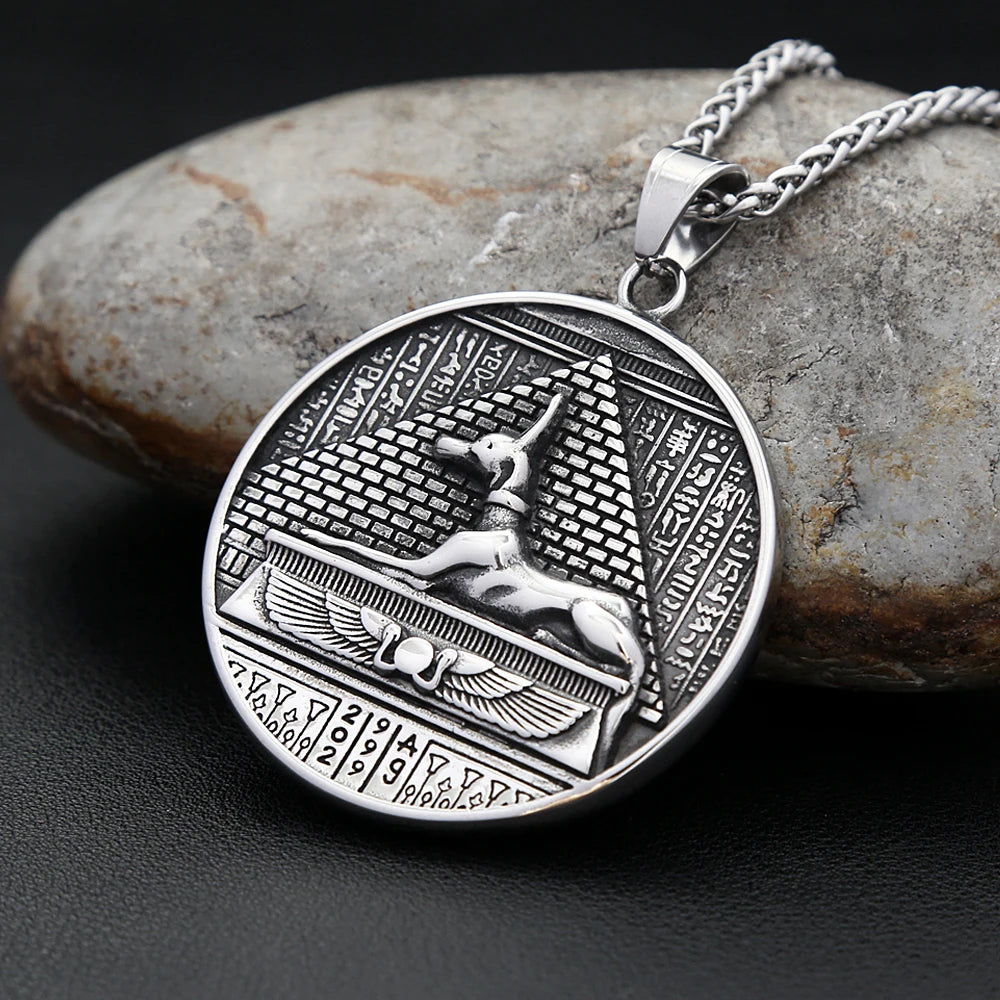 Anubis Steel Pendant Vintage Ancient Egyptian