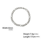 My Shape Fashion Cuban Chain Men Bracelet Stainless Steel 3/5/7/9mm Width Chain Bracelets Figaro Chain Boy Wrist Jewelry Couple