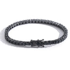 3MM Black CZ Tennis Chain Bracelet Hip Hop Black Ice Plated Tennis Bracelet Men and Women High End Accessories