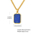 Lapis Lazuli Stone Pendant — Stainless