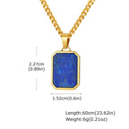 Lapis Lazuli Stone Pendant — Stainless