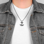 Anchor Sailor Pendant Necklace — Stainless Steel