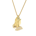 ESKEEM Wholesale Hip Hop Iced Out CZ Hamsa Hand Pendant Necklace Jewelry for Women Men Gold Silver Charm Diamond Pendant Gift