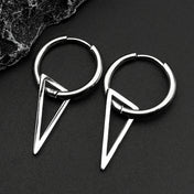 Stainless Steel Triangle Geometry Hoop Earrings For Men Women Gothic Pop Silver Color Hip hop Drop Earring Punk Party Jewelry
