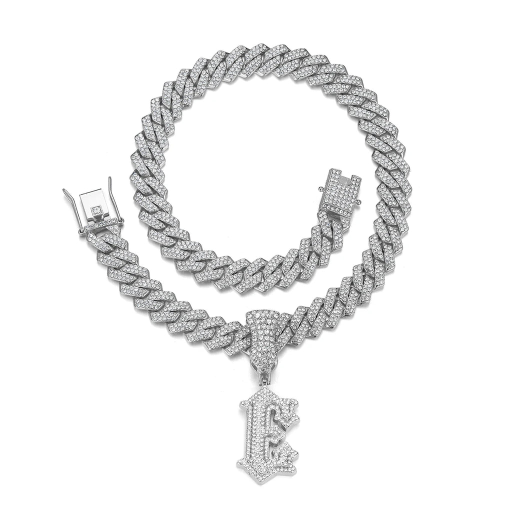 Fashion Shining A-Z Letter Pendant Zircon Inlaid Charm Necklace 26 Initial Alphabet Name Clavicle Chain Party Jewelry Gift