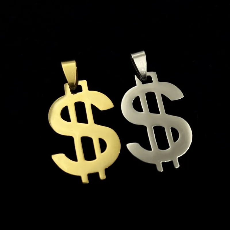 1pc Stainless Steel Dollar Sign Charm Pendant Unisex DIY Jewelry Gift for Men And Women