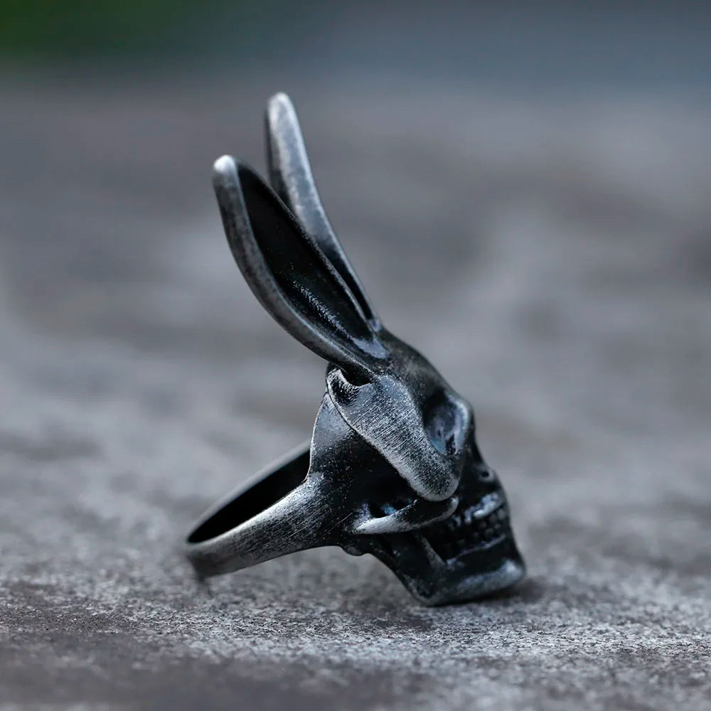 2022 NEW Men's 316L stainless steel rings retro Rabbit Skeleton Gothic ring punk Motorcycl Jewelry Gifts free shipping