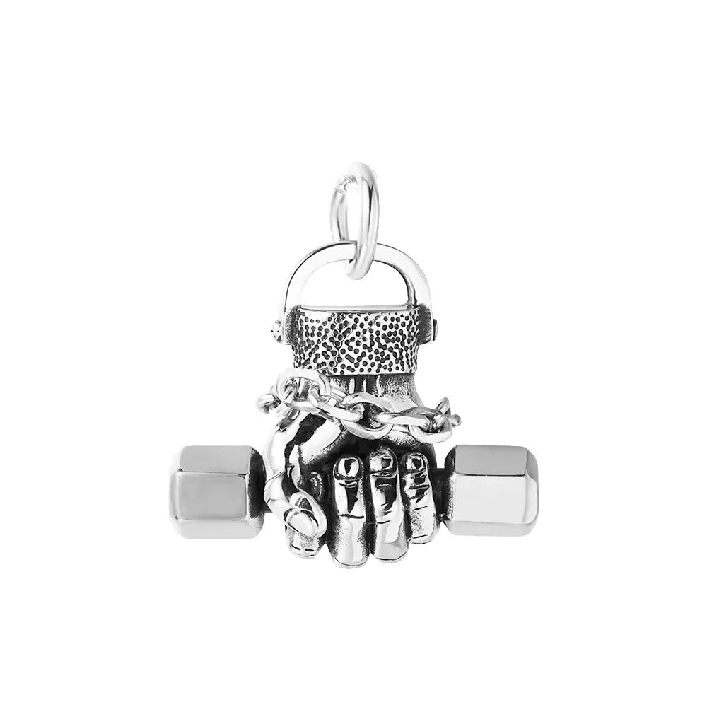 Retro Strength Fist Hand Pendant Necklace Stainless Steel Clenched Fist Hand Amulet Pendant Unisex Gothic Hip Hop