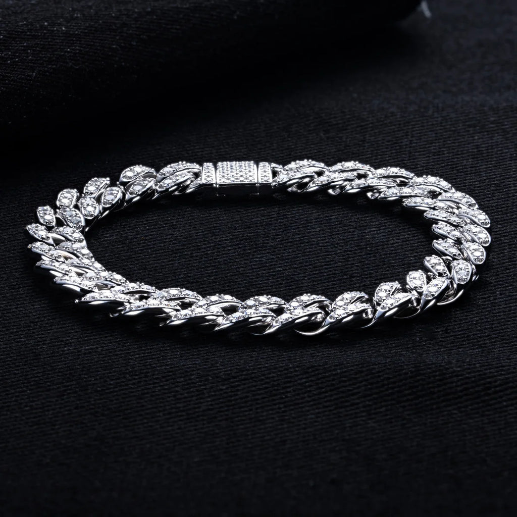 Iced Out Cuban Bracelet — 925 Silver