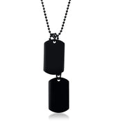 Double Dog Tag ID Pendant Necklace 24 Inch — Stainless Steel