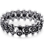 Steampunk Rock Skull Bracelet for Men In Waterproof Stainless Steel Skeleton Men's Bracelet Man Bike Jewelry Boys