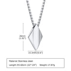 Rhombus Pearl Bead Chain Necklace — SS