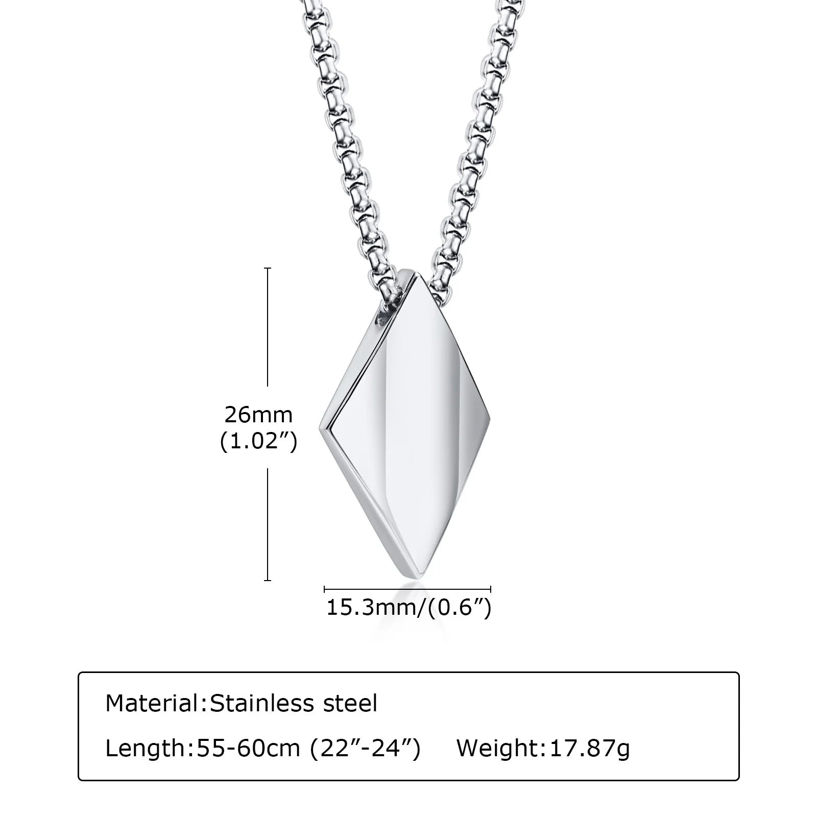 Rhombus Pearl Bead Chain Necklace — SS