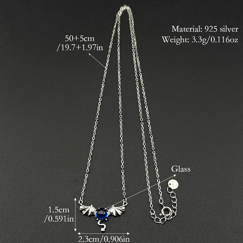 925 Silver Bat Wing Pendant — Silver