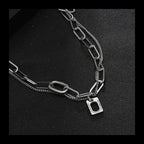 Double Layer Stacked Necklace — Stainless