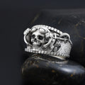 Skull Motorcycle Ring — 925 Silver