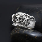 Skull Motorcycle Ring — 925 Silver