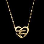 Custom Crown Heart Pendant Necklace — Stainless Steel