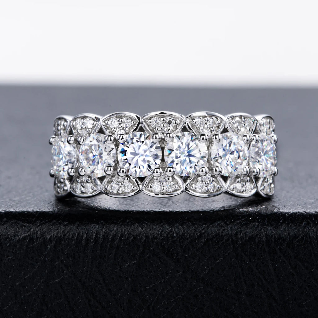 Iced Out Eternity Ring — 925 Silver