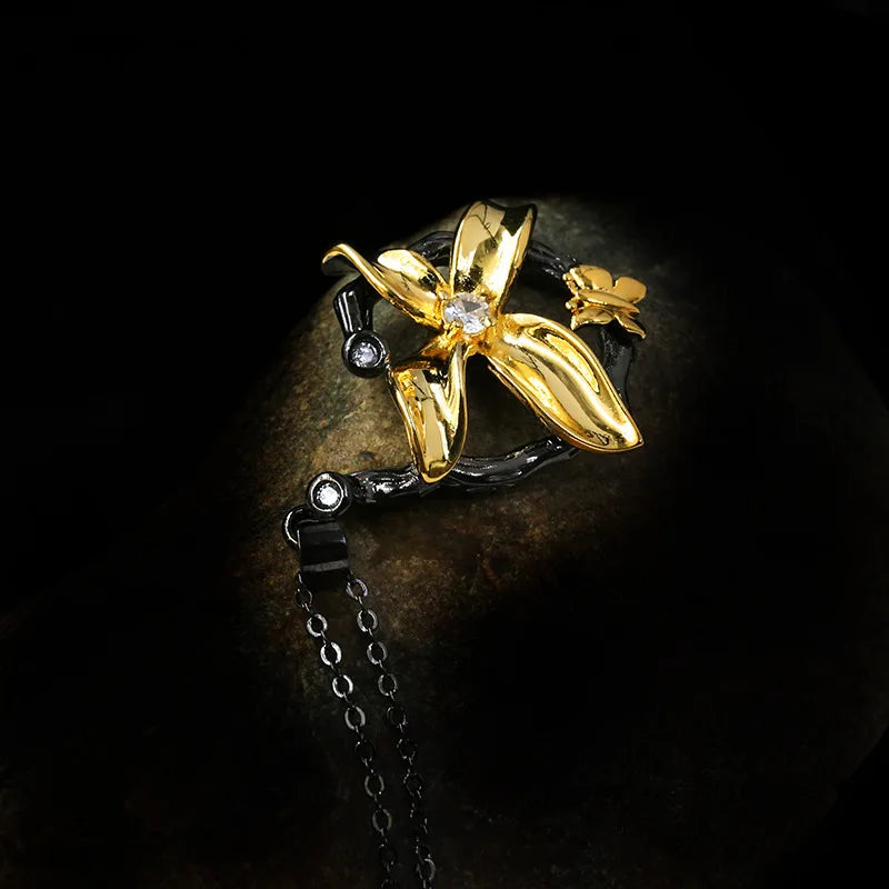 Gothic Death Moth Pendant Necklace