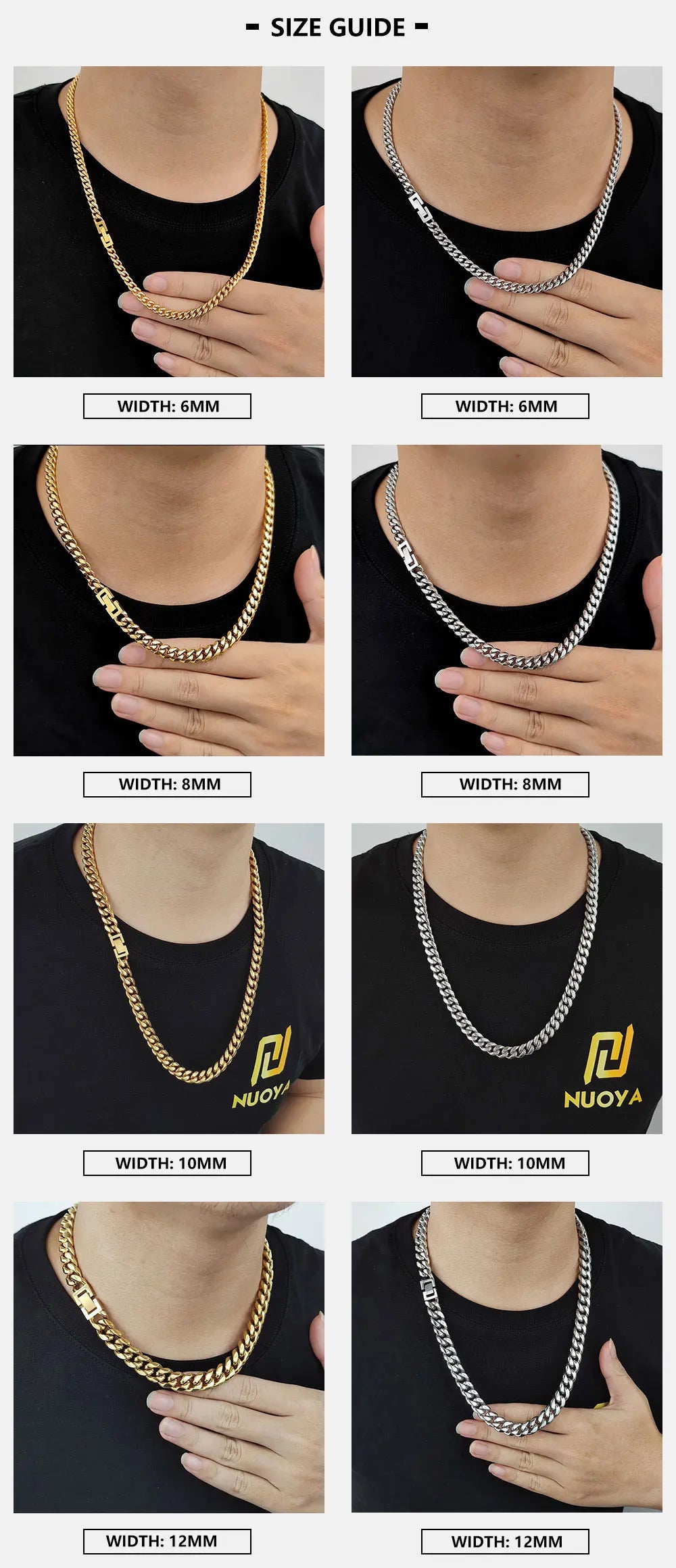 Stainless Steel Cuban Chain Necklace Miami