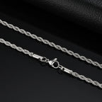 Braided Link Chain Choker Necklace — Stainless Steel
