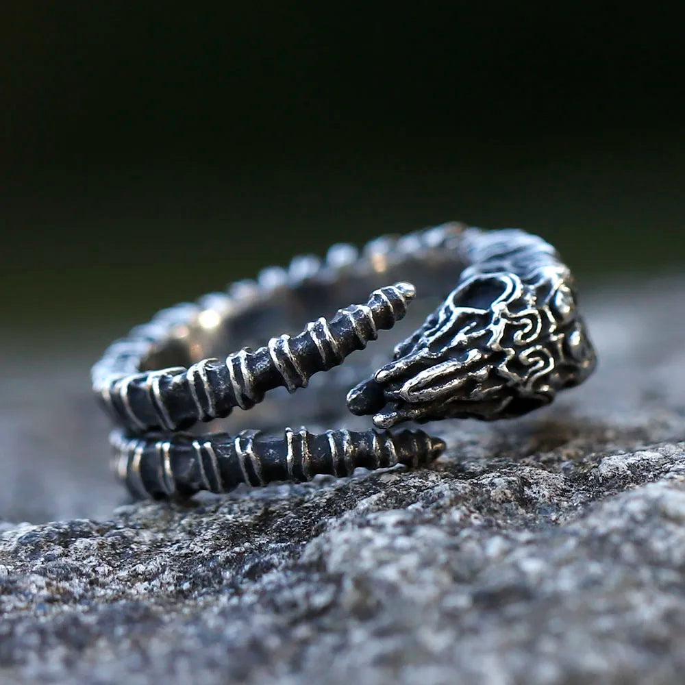 2022 NEW Men's 316L stainless steel Sheep Skull head rings for teen hip hop fashion punk Jewelry Gifts free shipping