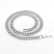 9MM Iced Out Cuban Link Chain — Stainless Steel