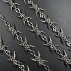 Punk Grunge Goth Rivet Splice Chain Geometric Necklace & Bracelet