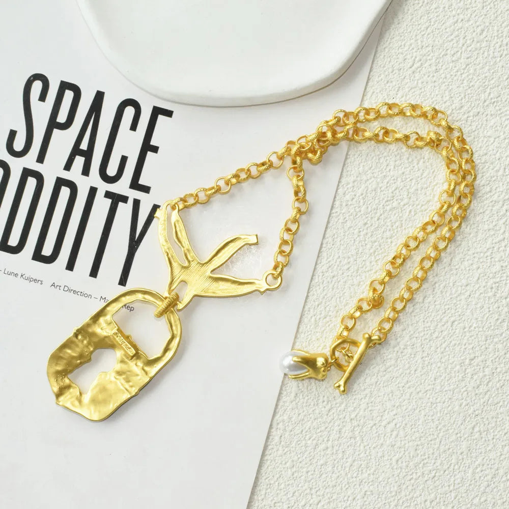 1PC Metal Alloy Pigeon Lock Pendant Necklace For Women Jewelry Fashion Sweater Chain Necklace Accessories