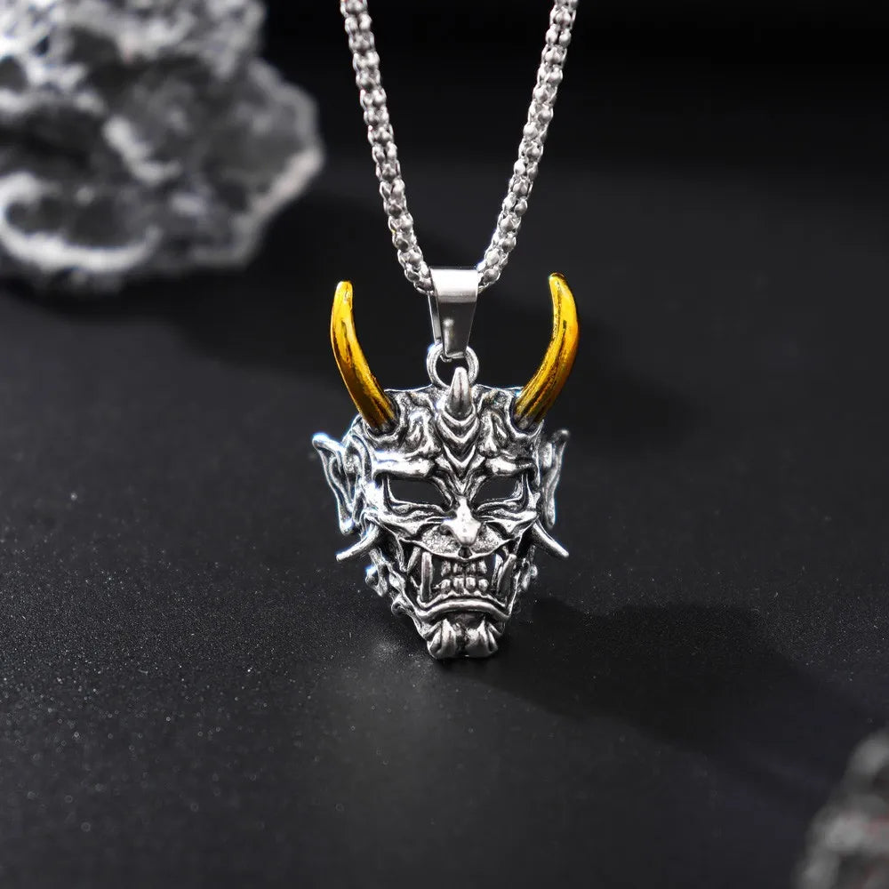 New Street Punk pendant Necklace Vintage Ghost Mask Halloween overbearing Jewelry Gift pendant necklace jewelry wholesale