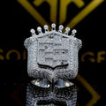 2025 New Men's 925 Sterling Silver Ring Vintage King Crown Iced Out Hip Hop Rings White Gold Plated Huge Punk Rapper