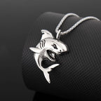 New Creative Fashionable Domineering Little Shark Pendant Necklace Punk Hip Hop Men Accessories Nightclub Jewelry