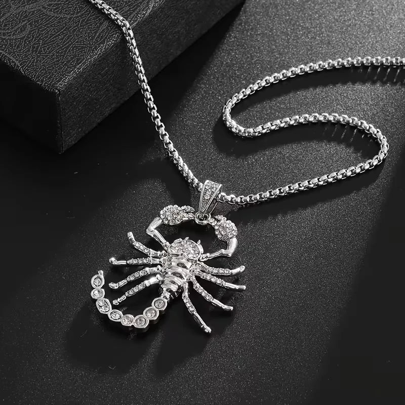 High Quality Zircon Scorpion Lobster Pendant Necklace, Hip Hop Rock Party Jewelry Accessories for Men Women