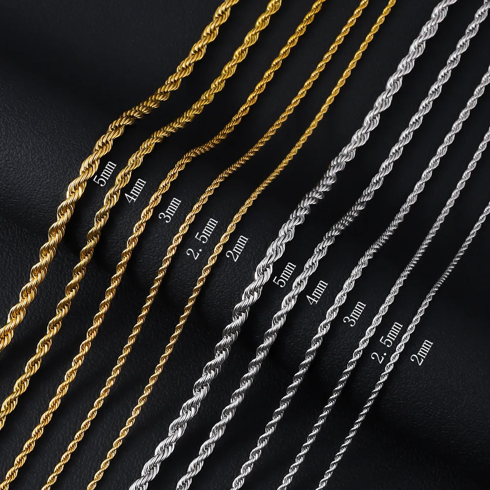 Rope Steel Pendant 316L Twisted Versatile
