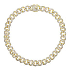 Iced Out Bling Miami Cuban Chain Necklace Gold Silver Color CZ Cubic Zirconia Link Men Women Hip Hop Jewelry