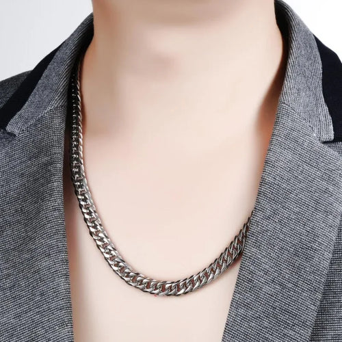 925 Sterling Silver 45-60cm 10mm Cuban Chain Necklace For Man Fashion Jewelry Trend Personality Hip Hop Trendsetter